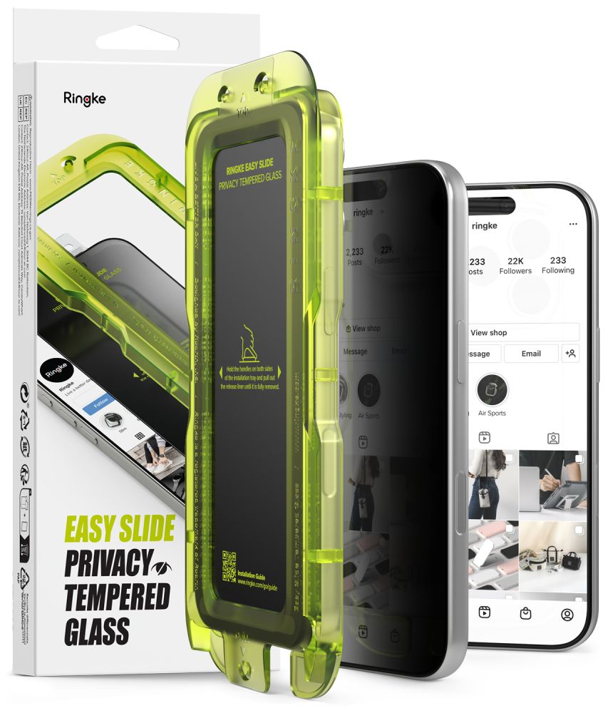 Ringke Easy Slide Privacy, 2-pack härdat glas för iPhone 18 Pro Max