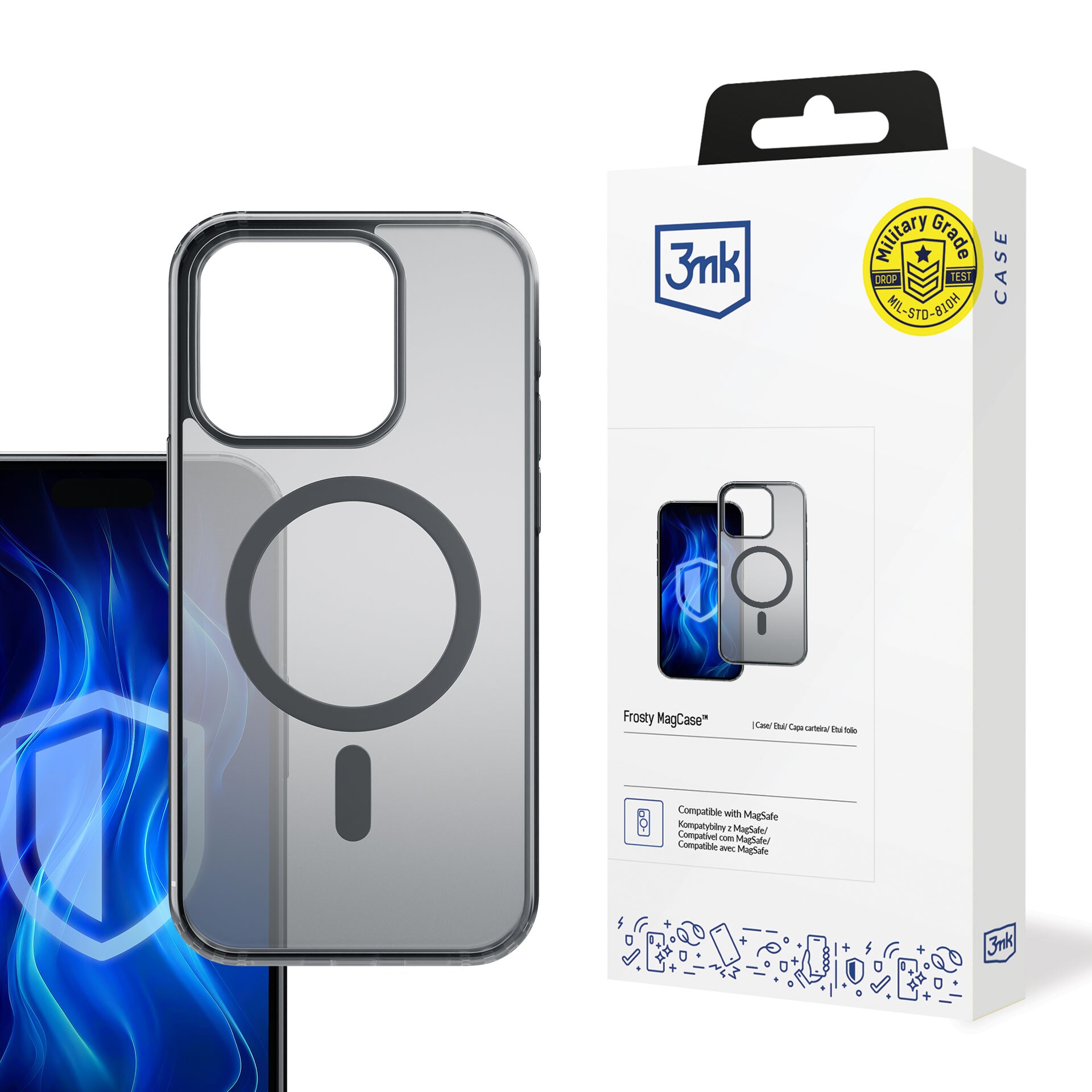 3mk Frosty MagCase Black för iPhone 16 Pro – svart