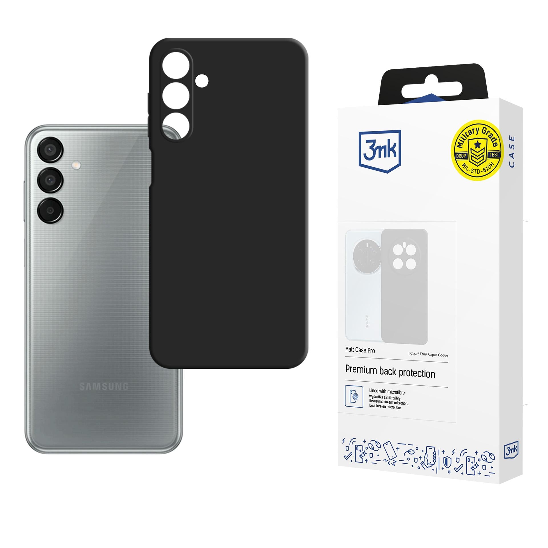 3mk Matt Case Pro till Samsung Galaxy M15 5G – matt svart
