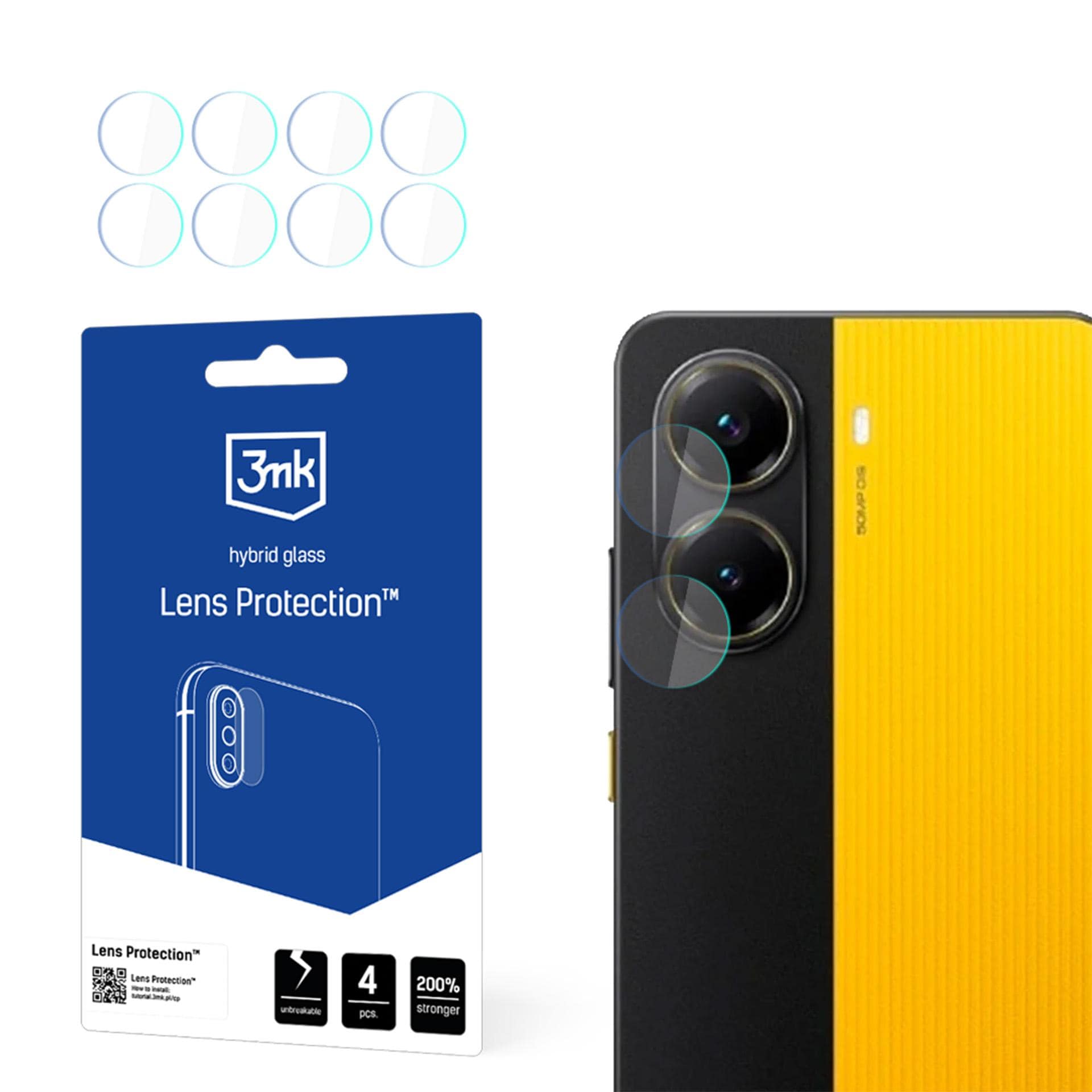 3mk Linsskydd – Hybridglas för kameralinsen till Xiaomi Poco X7 Pro