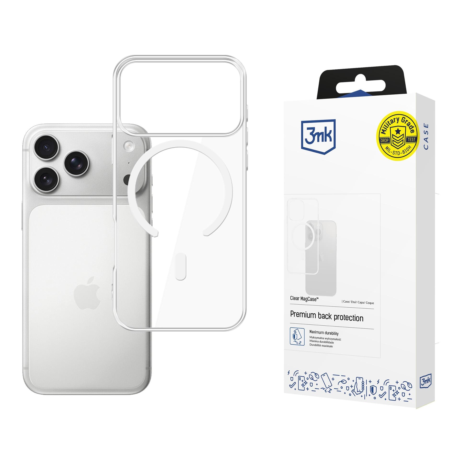 3mk Clear MagCase för Apple iPhone 17 Pro Max – genomskinligt