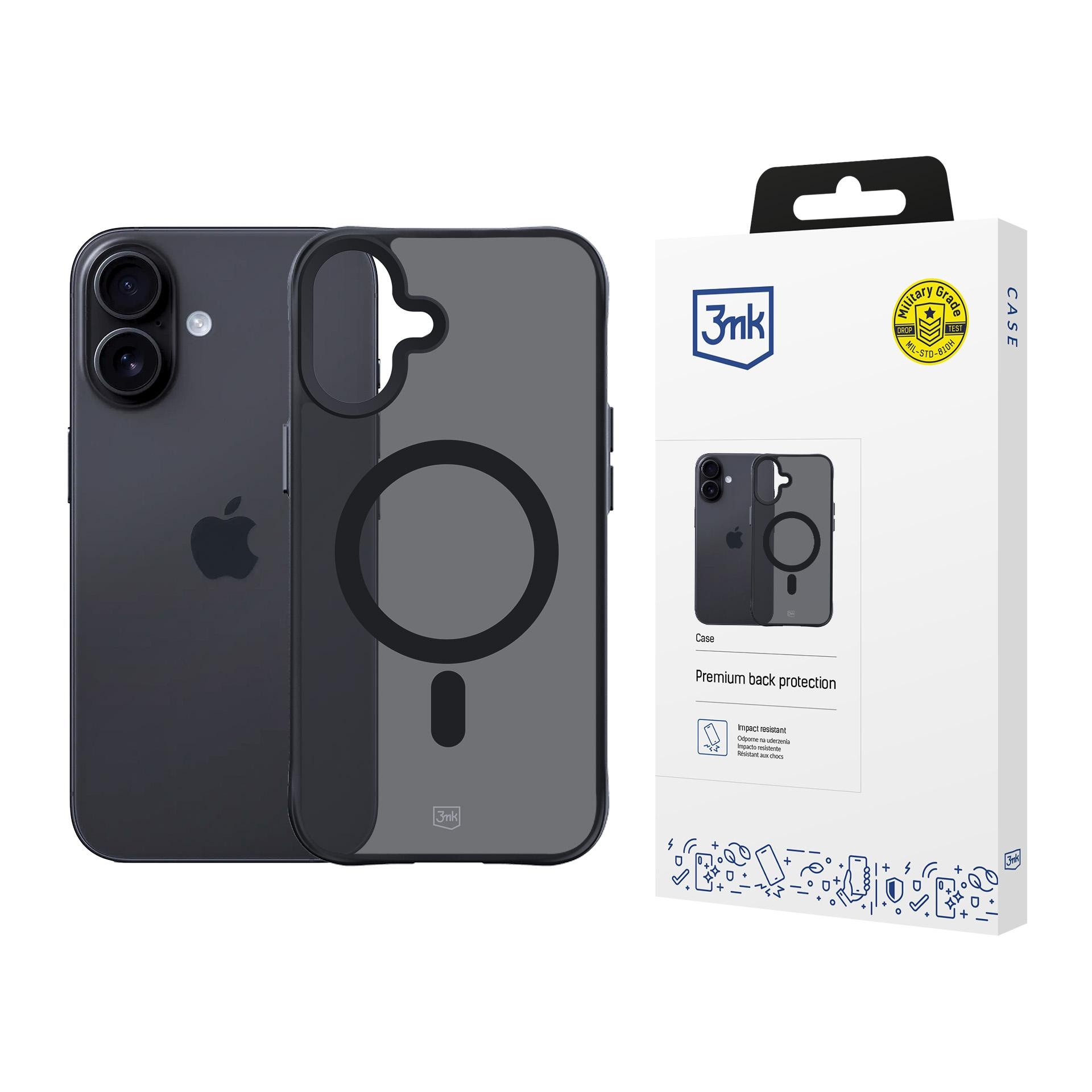 3mk Smoke MagCase för iPhone 17 – Svart, halvgenomskinligt