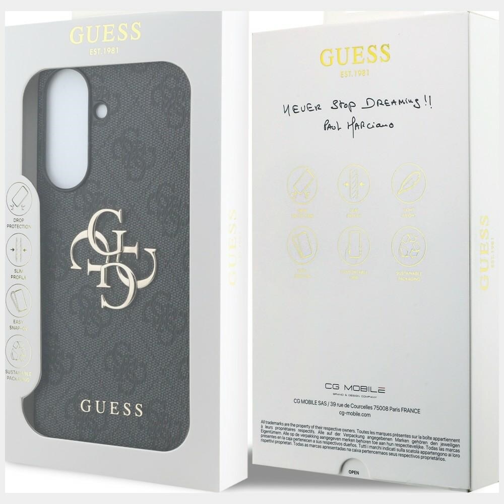 Guess læderetui med 4G-metal-logo til Samsung Galaxy A37 5G – sort