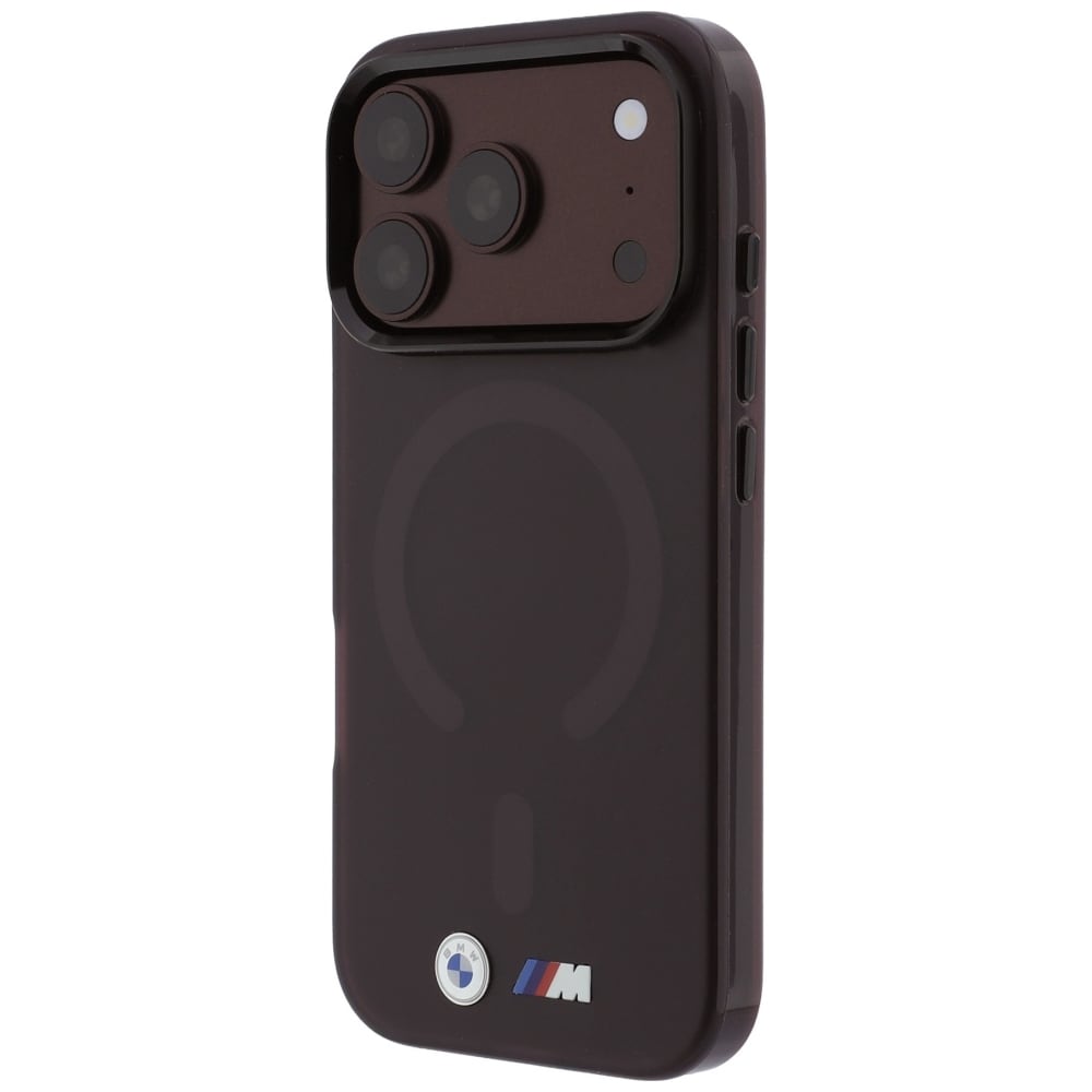 BMW M IML-etui m. frostet metal-logo/-detaljer + MagSafe til iPhone 17 Pro/18 Pro – burgunder