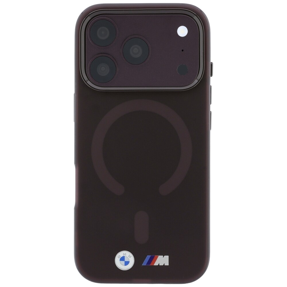 BMW M IML-etui m. frostet metal-logo/-detaljer + MagSafe til iPhone 17 Pro/18 Pro – burgunder