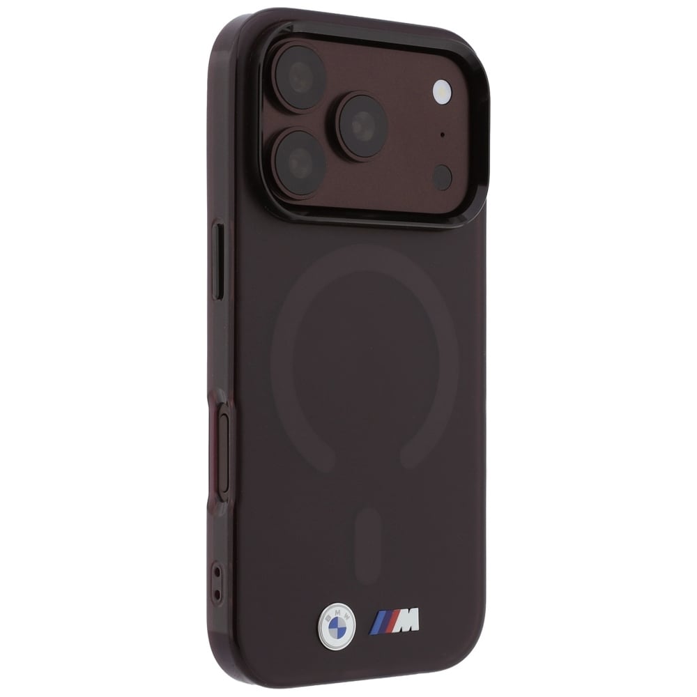 BMW M IML-etui m. frostet metal-logo/-detaljer + MagSafe til iPhone 17 Pro/18 Pro – burgunder