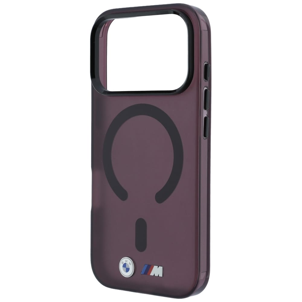 BMW M IML-etui m. frostet metal-logo/-detaljer + MagSafe til iPhone 17 Pro/18 Pro – burgunder