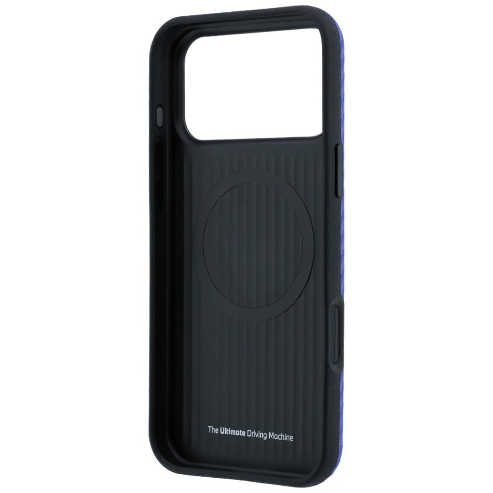BMW M Carbon Metal-logo MagSafe-etui til iPhone 17 Pro Max / 18 Pro Max – Blå