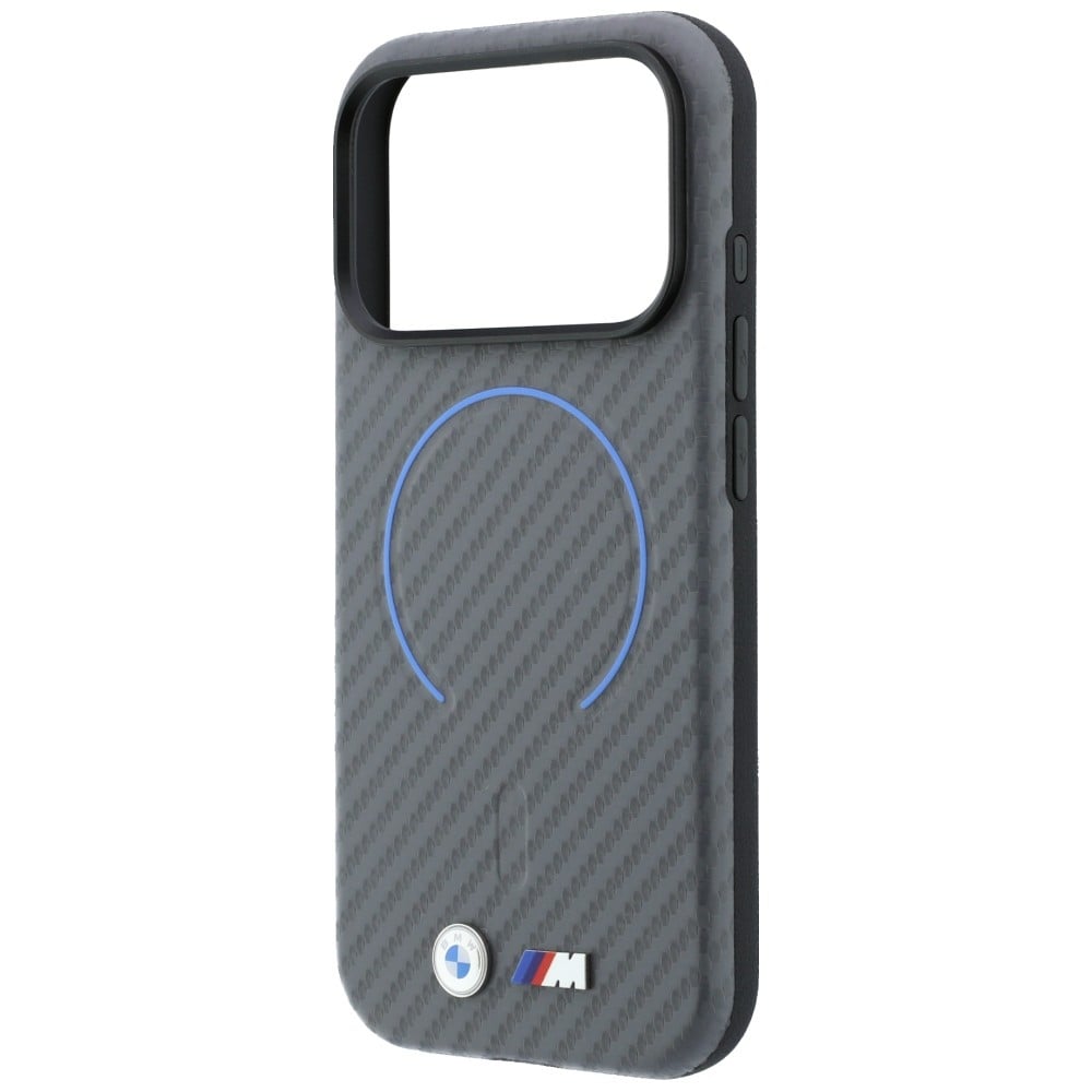 BMW Carbon-mønstret Ringl MagSafe-etui til iPhone 18 Pro / 17 Pro – Grå