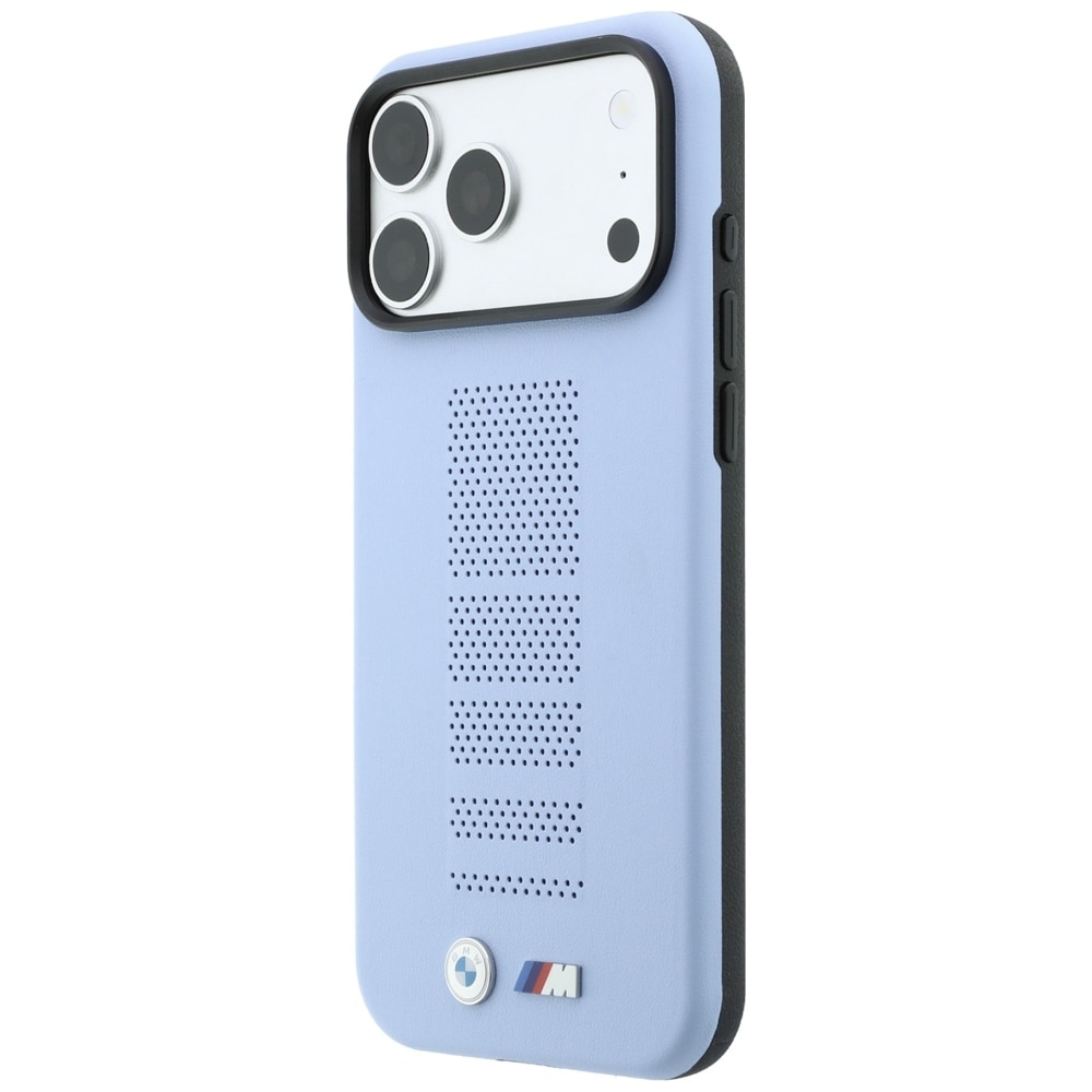 BMW M Blue Perfo Metal Logo MagSafe-etui til iPhone 18 Pro / 17 Pro – Blå