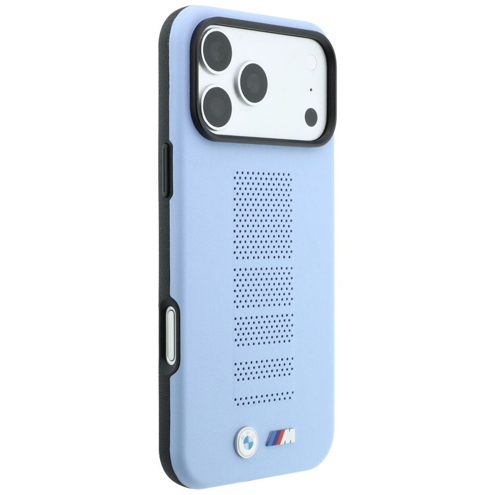 BMW M Blue Perfo Metal Logo MagSafe-etui til iPhone 18 Pro / 17 Pro – Blå