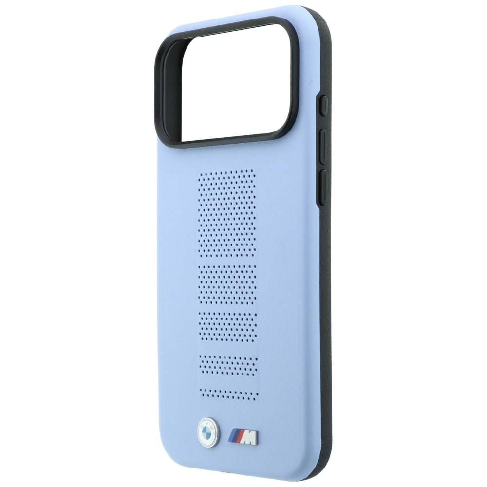 BMW M Blue Perfo Metal Logo MagSafe-etui til iPhone 18 Pro / 17 Pro – Blå