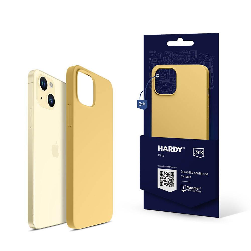 3mk Hardy Silicone MagCase-etui til iPhone 15 Plus – gul