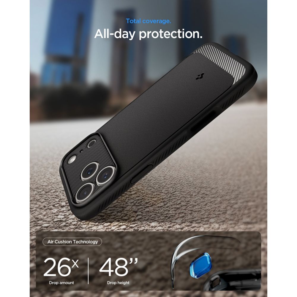 Spigen Rugged Armor MagSafe-etui til iPhone 18 Pro Max / 17 Pro Max – mat sort