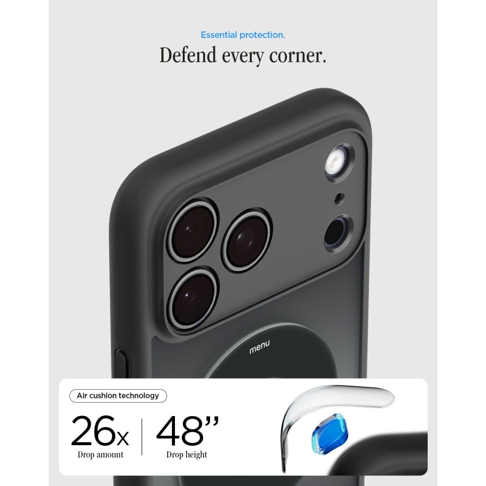 Spigen Ultra Hybrid MagSafe-etui til iPhone 18 Pro Max / 17 Pro Max – Sort