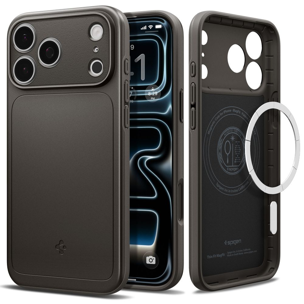 Spigen Thin Fit MagSafe-etui til iPhone 18 Pro / 17 Pro – Sort