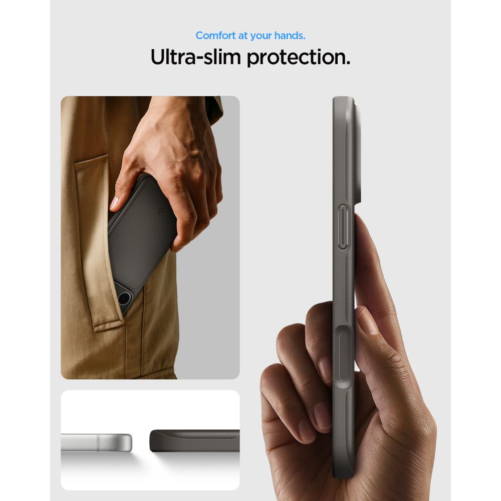 Spigen Thin Fit MagSafe-etui til iPhone 18 Pro / 17 Pro – Sort
