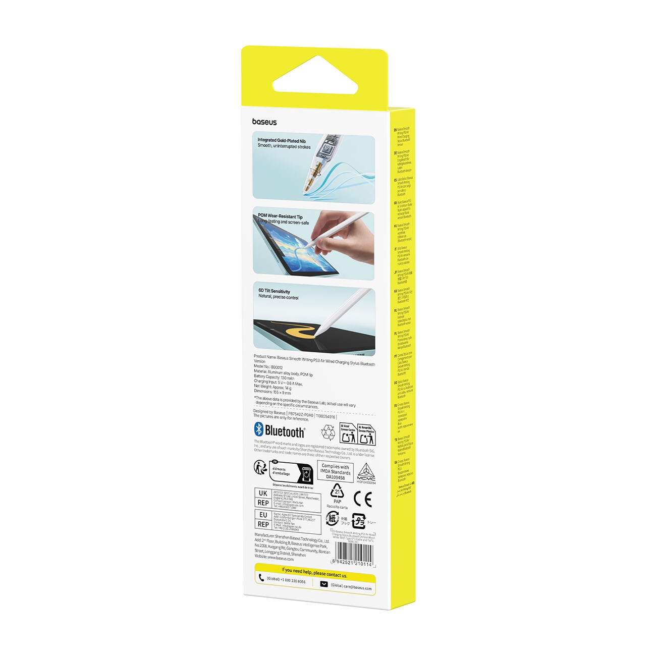 Baseus Smooth Writing PS3 Air Bluetooth-penna för iPad – Vit