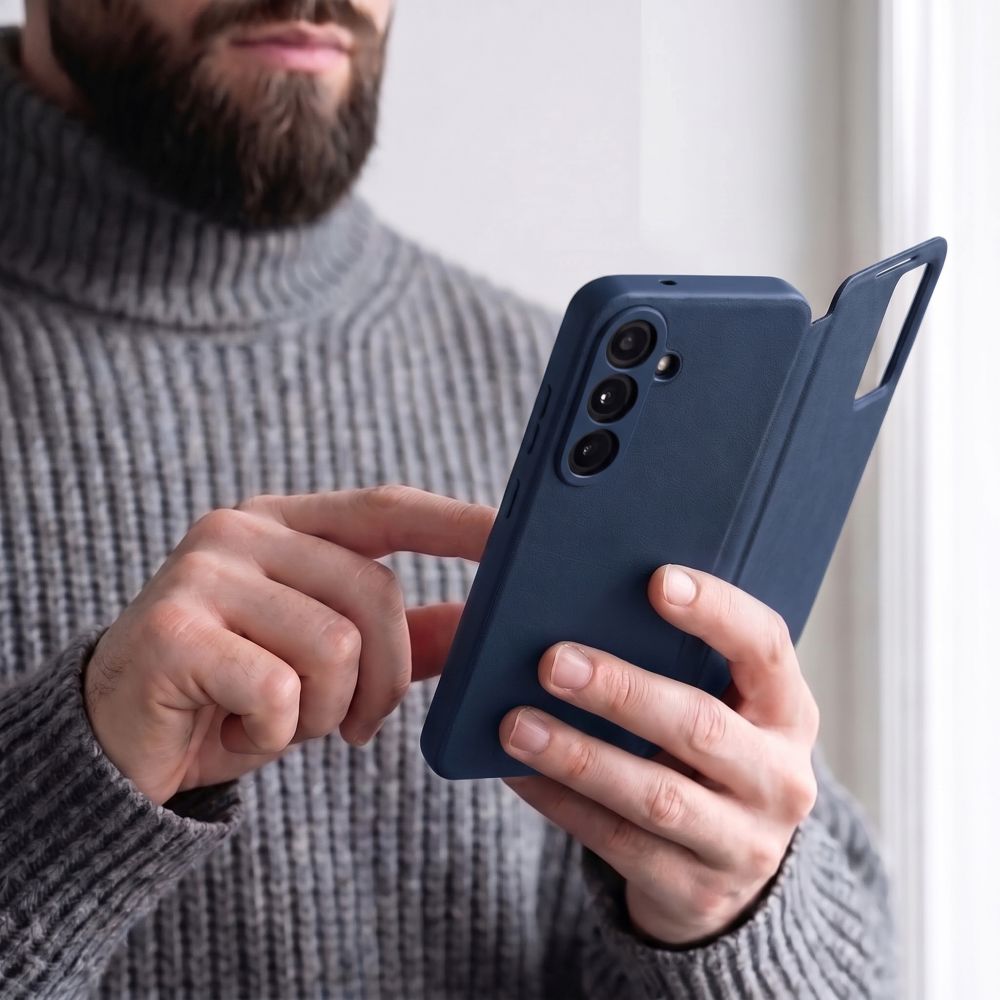 Tech-Protect Smart Wallet-etui til Samsung Galaxy S26 FE – mat marineblå