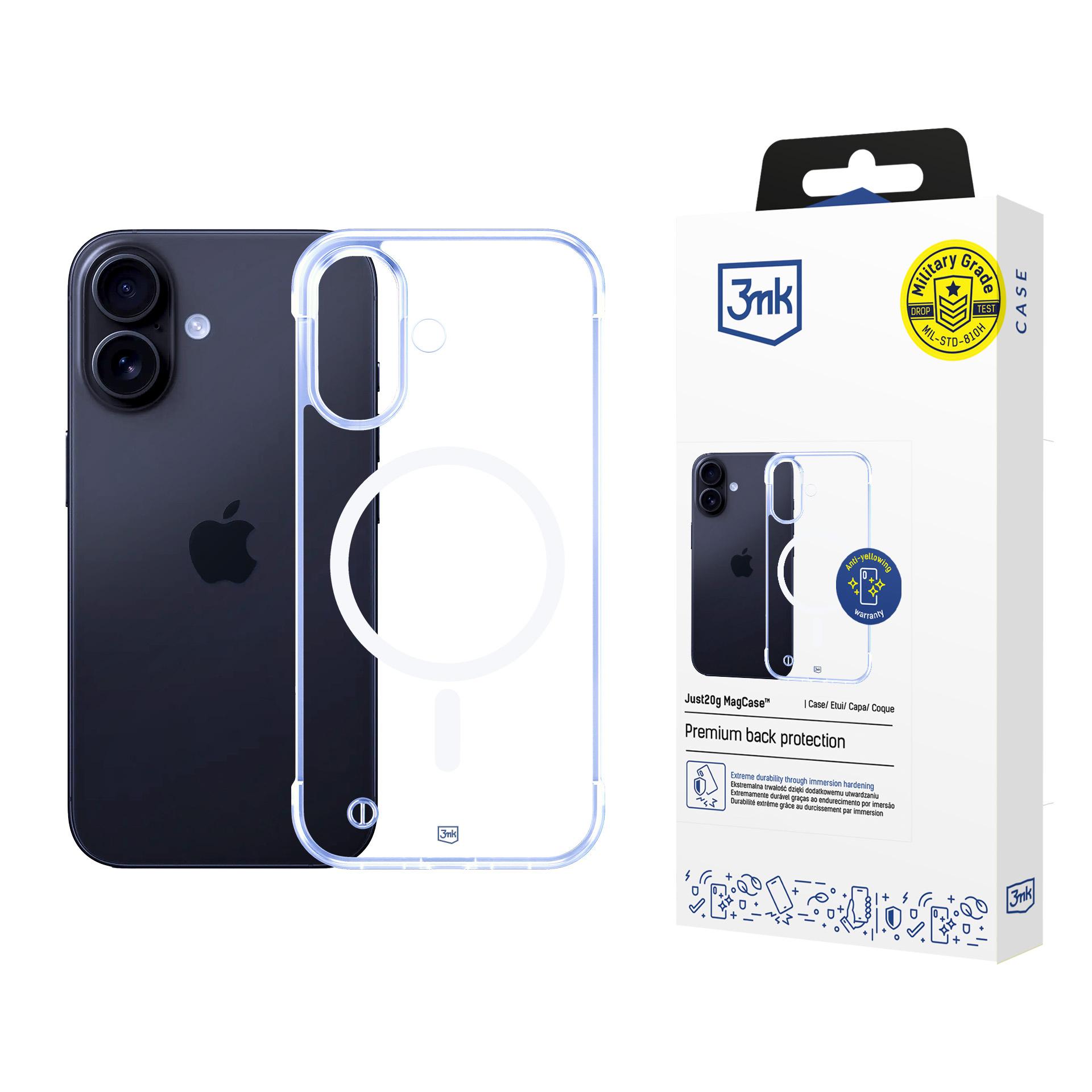 3mk Just20g MagCase för iPhone 16 Plus – genomskinligt
