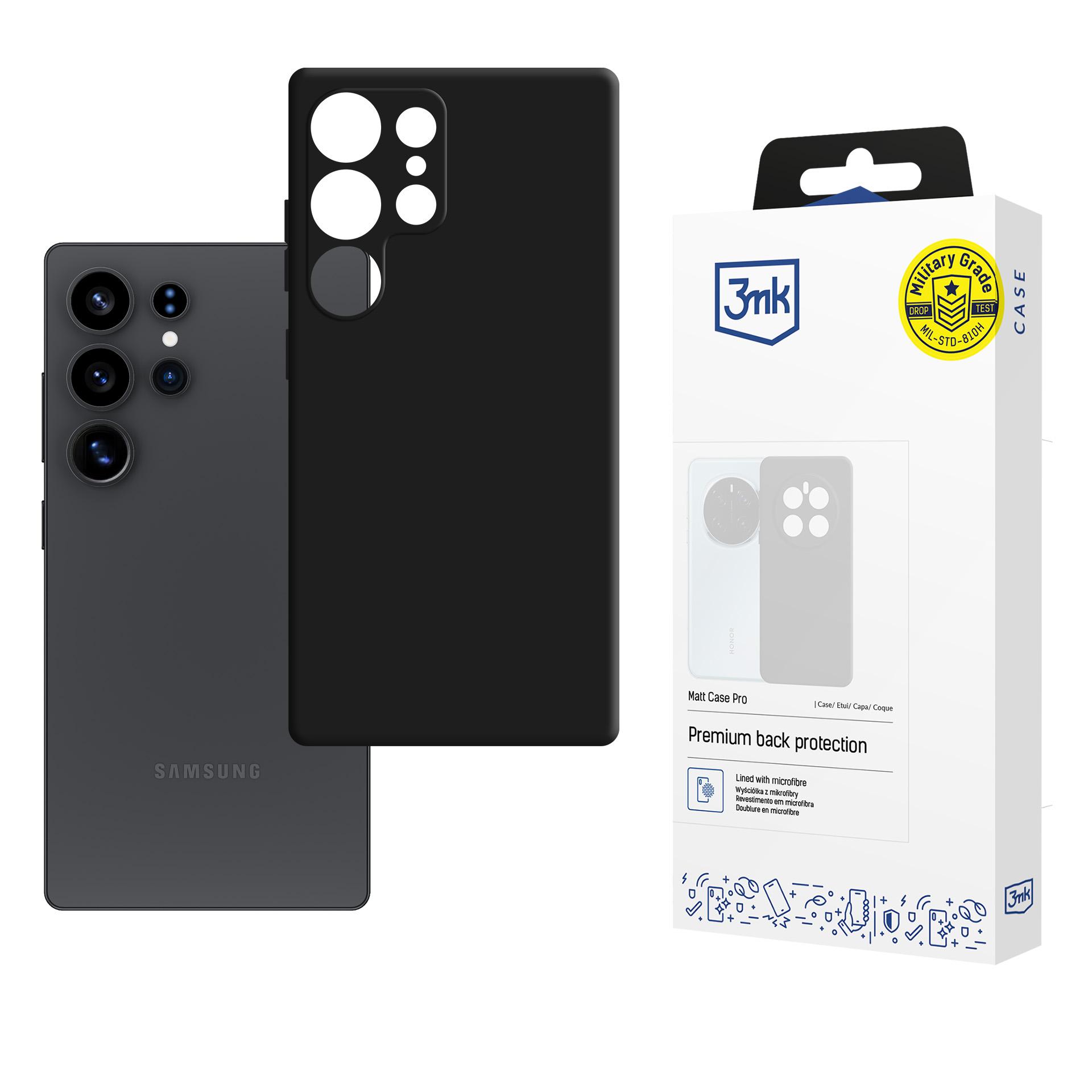 3mk Matt Case Pro för Samsung Galaxy S25 Ultra – matt svart