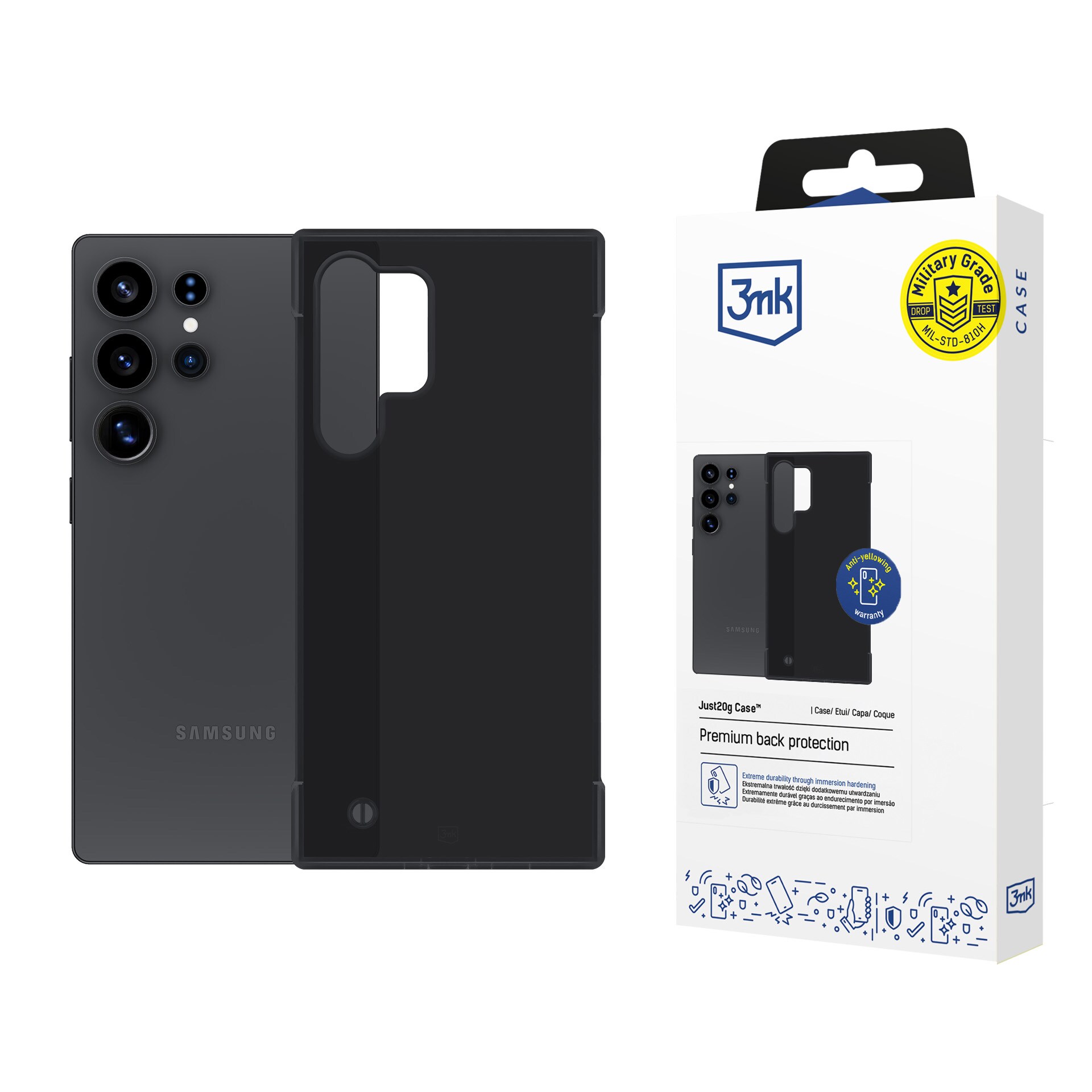 3mk Just20g matt skal till Samsung Galaxy S25 Ultra – matt svart