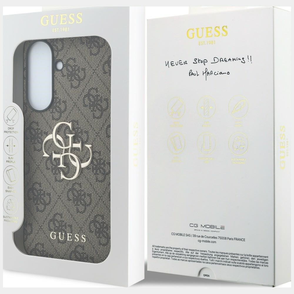 Guess læderetui med 4G-metal-logo til Samsung Galaxy A37 5G – brun