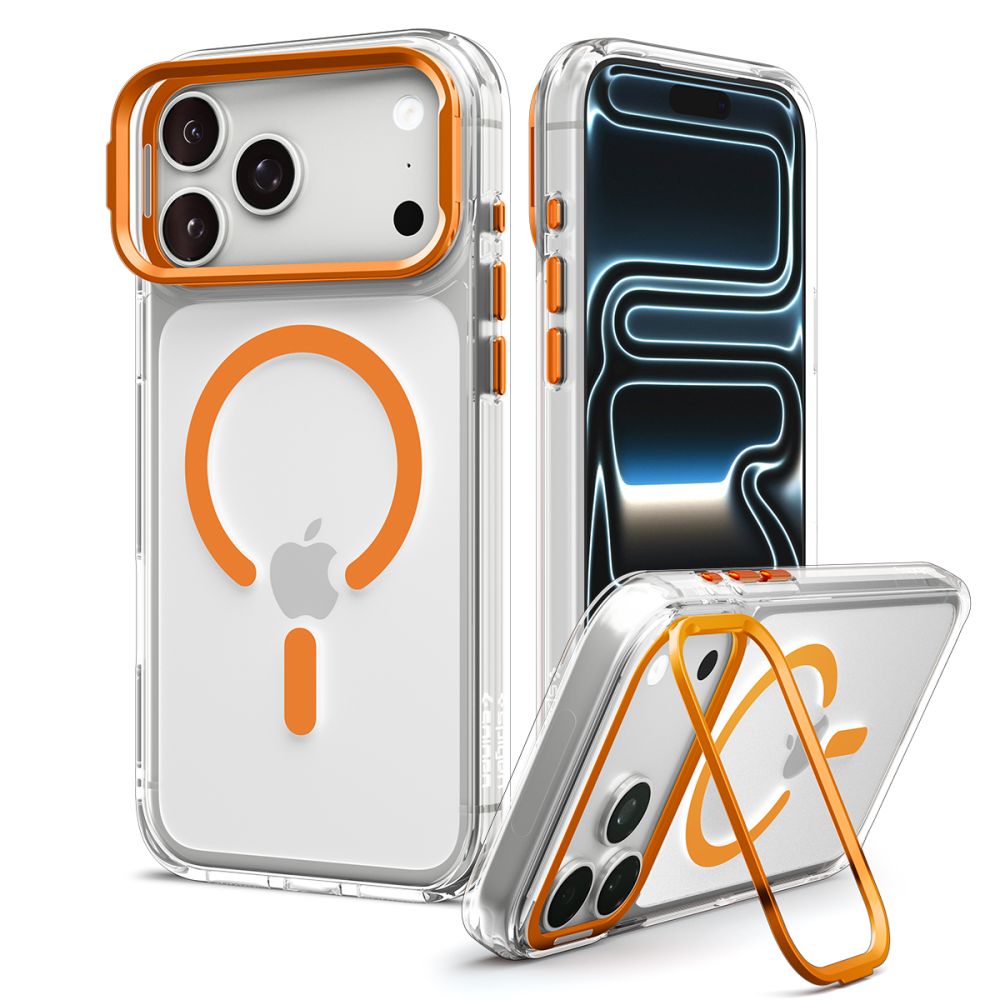 Spigen Ultra Hybrid Optik S MagSafe-etui til iPhone 18 Pro Max / 17 Pro Max – gennemsigtig orange