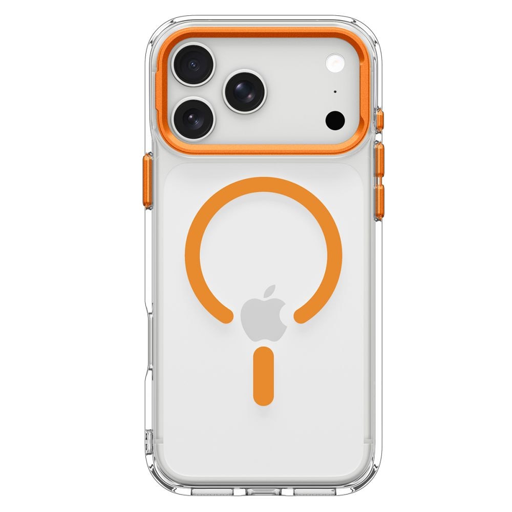 Spigen Ultra Hybrid Optik S MagSafe-etui til iPhone 18 Pro Max / 17 Pro Max – gennemsigtig orange
