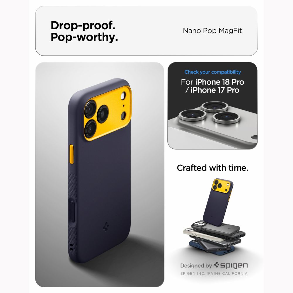 Spigen Nano Pop MagSafe-etui til iPhone 18 Pro Max / 17 Pro Max – Blå