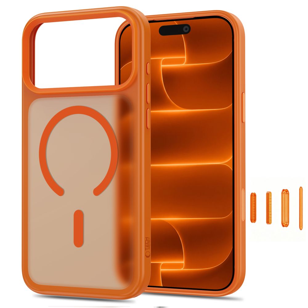 Tech-Protect Magmat Magsafe CC-etui til iPhone 18 Pro Max / 17 Pro Max – mat orange