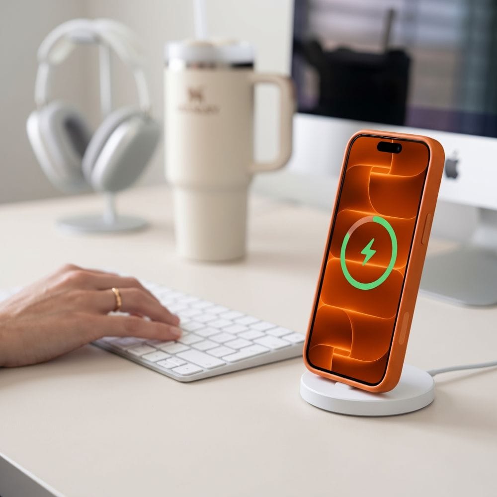 Tech-Protect Magmat Magsafe CC-etui til iPhone 18 Pro Max / 17 Pro Max – mat orange