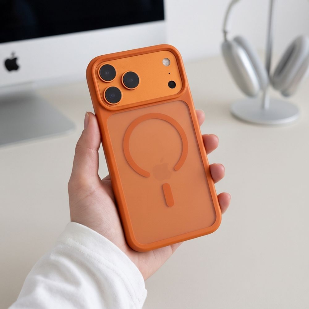 Tech-Protect Magmat Magsafe CC-etui til iPhone 18 Pro Max / 17 Pro Max – mat orange