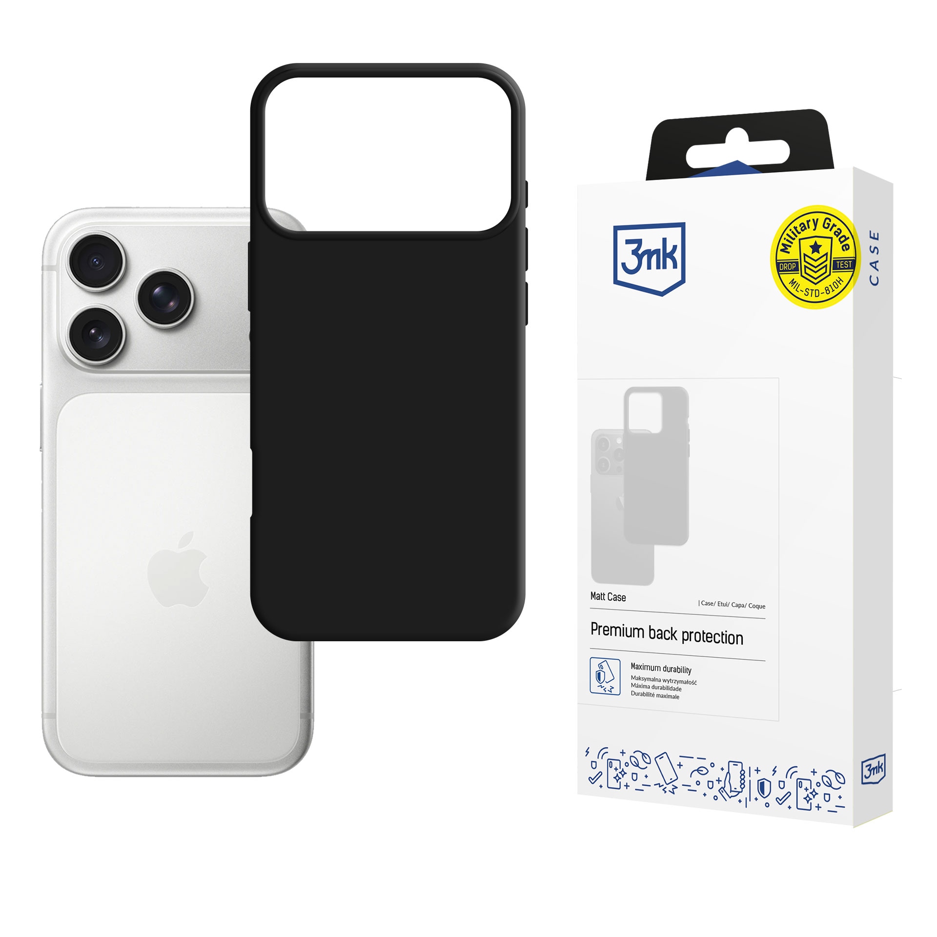 3mk matt skal till Apple iPhone 17 Pro – svart