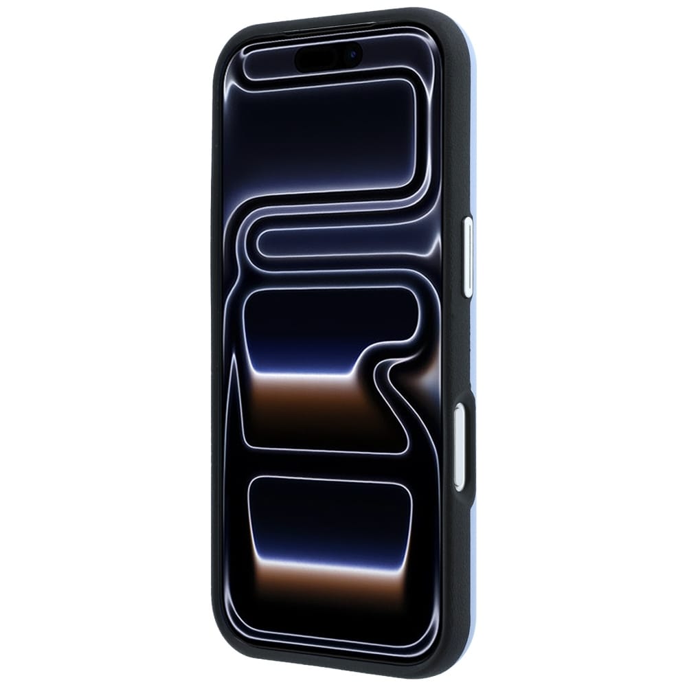 BMW-logo med skråtstillede, præget bogstaver – MagSafe-etui til iPhone 17 Pro / 18 Pro – Blå