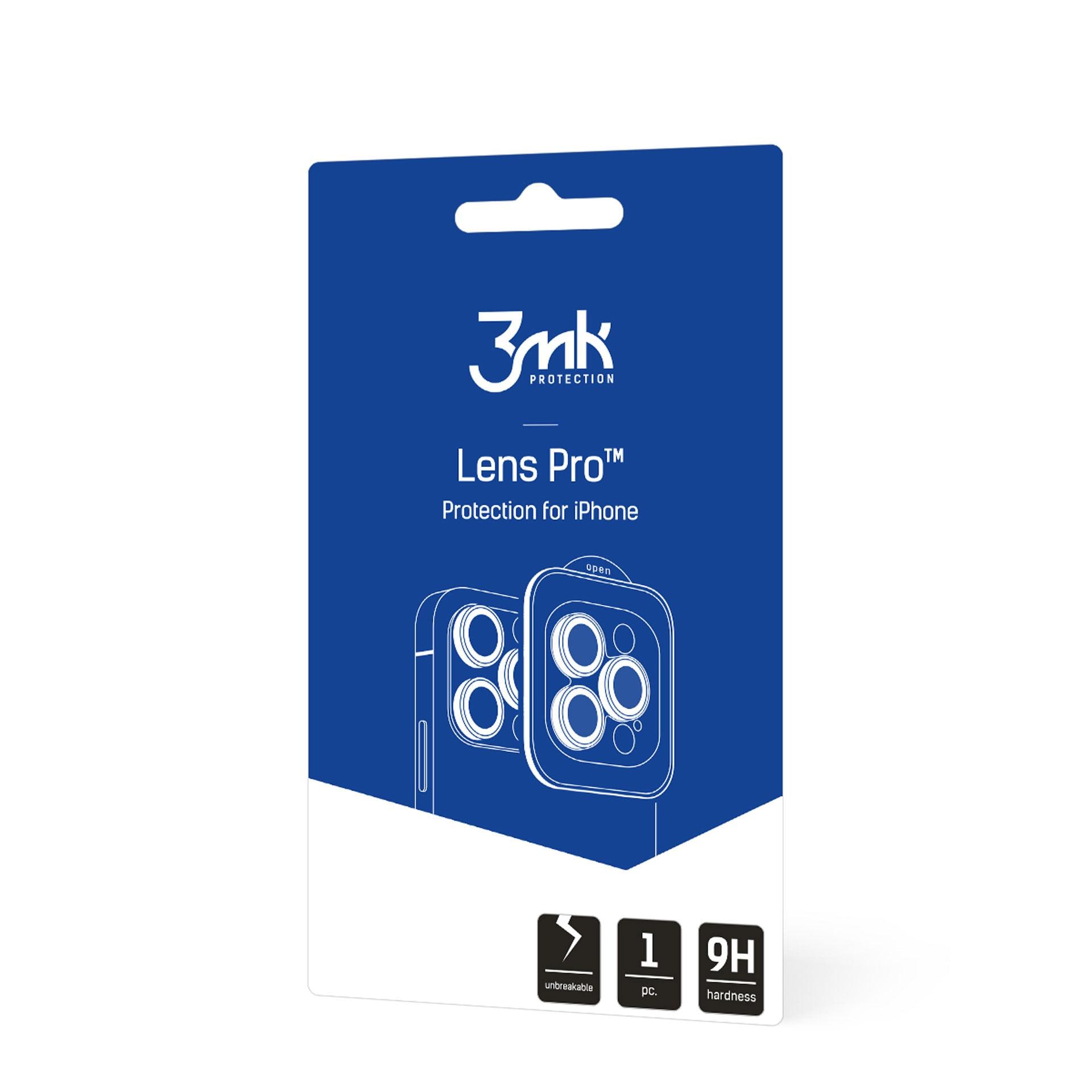 3mk Lens Protection Pro-kameraskydd med blå ram för iPhone 15