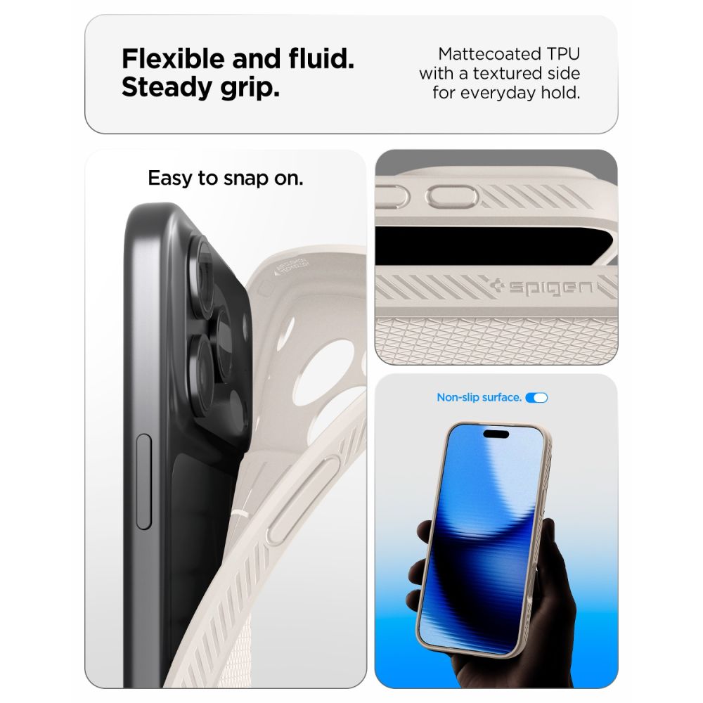 Spigen Liquid Air-etui til iPhone 18 Pro / 17 Pro – Titanium