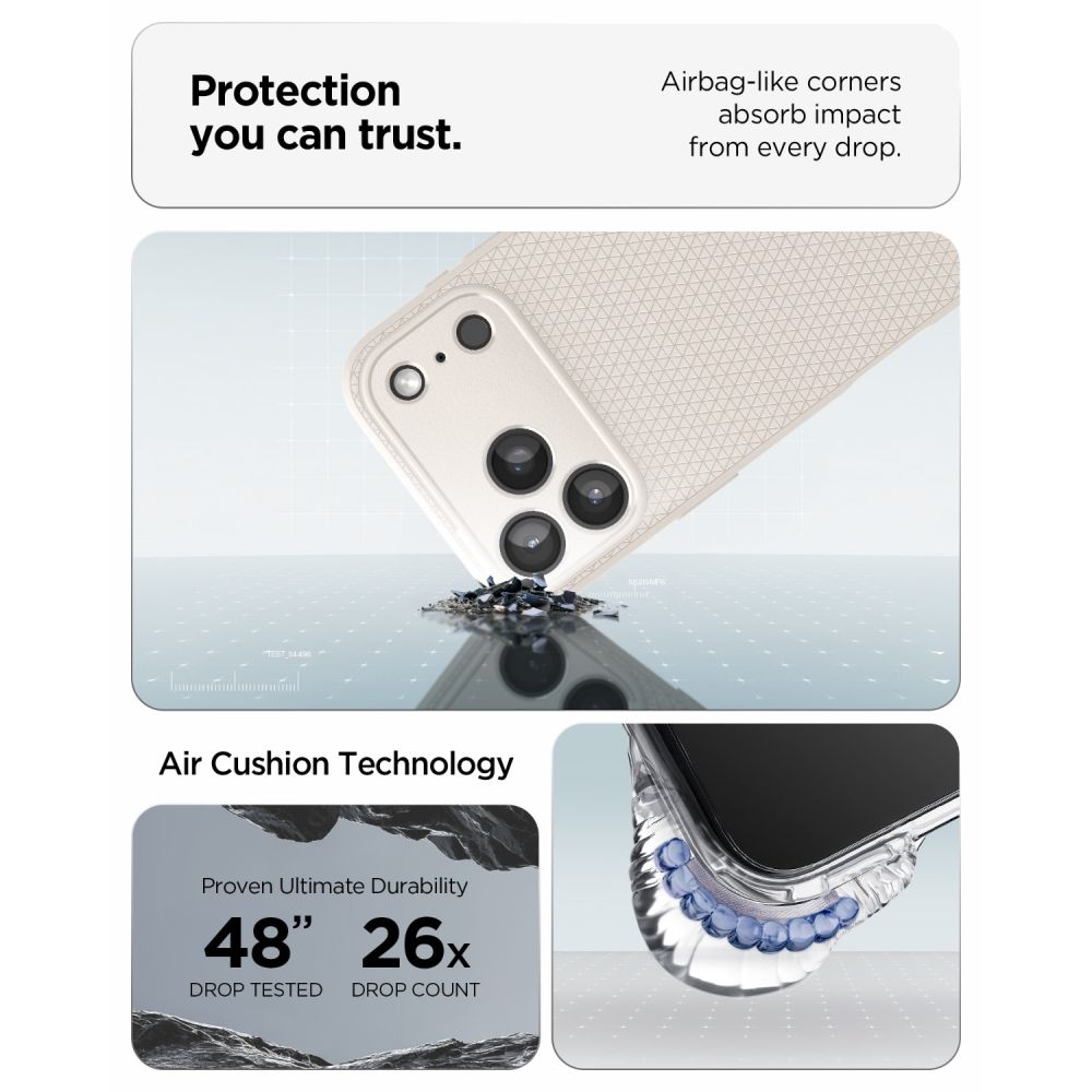 Spigen Liquid Air-etui til iPhone 18 Pro / 17 Pro – Titanium