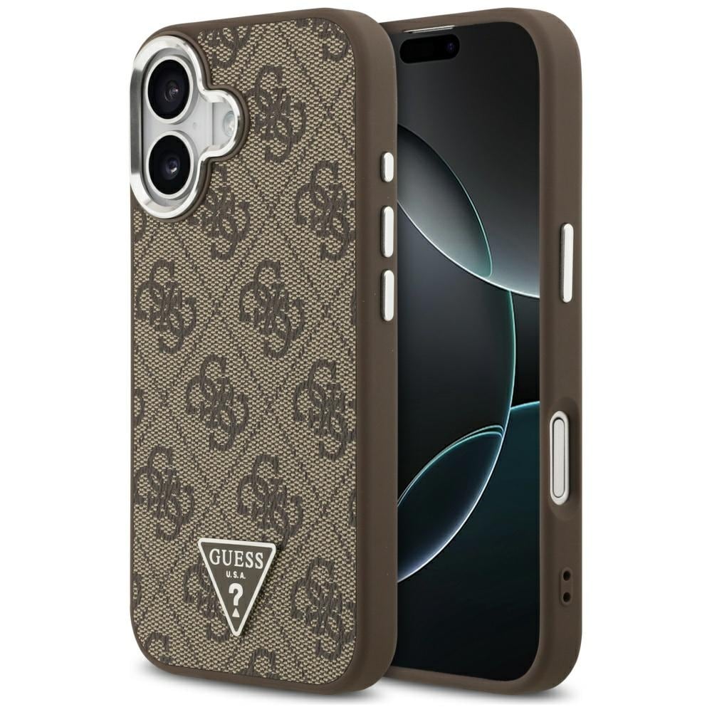 Guess 4G Triangle Logo MagSafe-fodral för iPhone 17 – brunt
