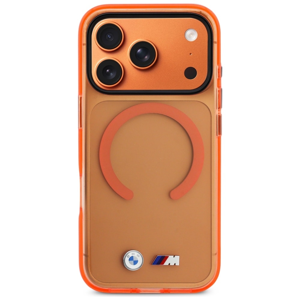 BMW M IML-metal-logoer, MagSafe-etui til iPhone 17 Pro Max – Pro Orange