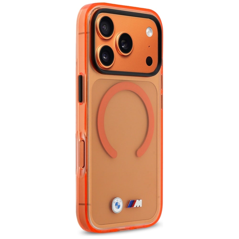 BMW M IML-metal-logoer, MagSafe-etui til iPhone 17 Pro Max – Pro Orange