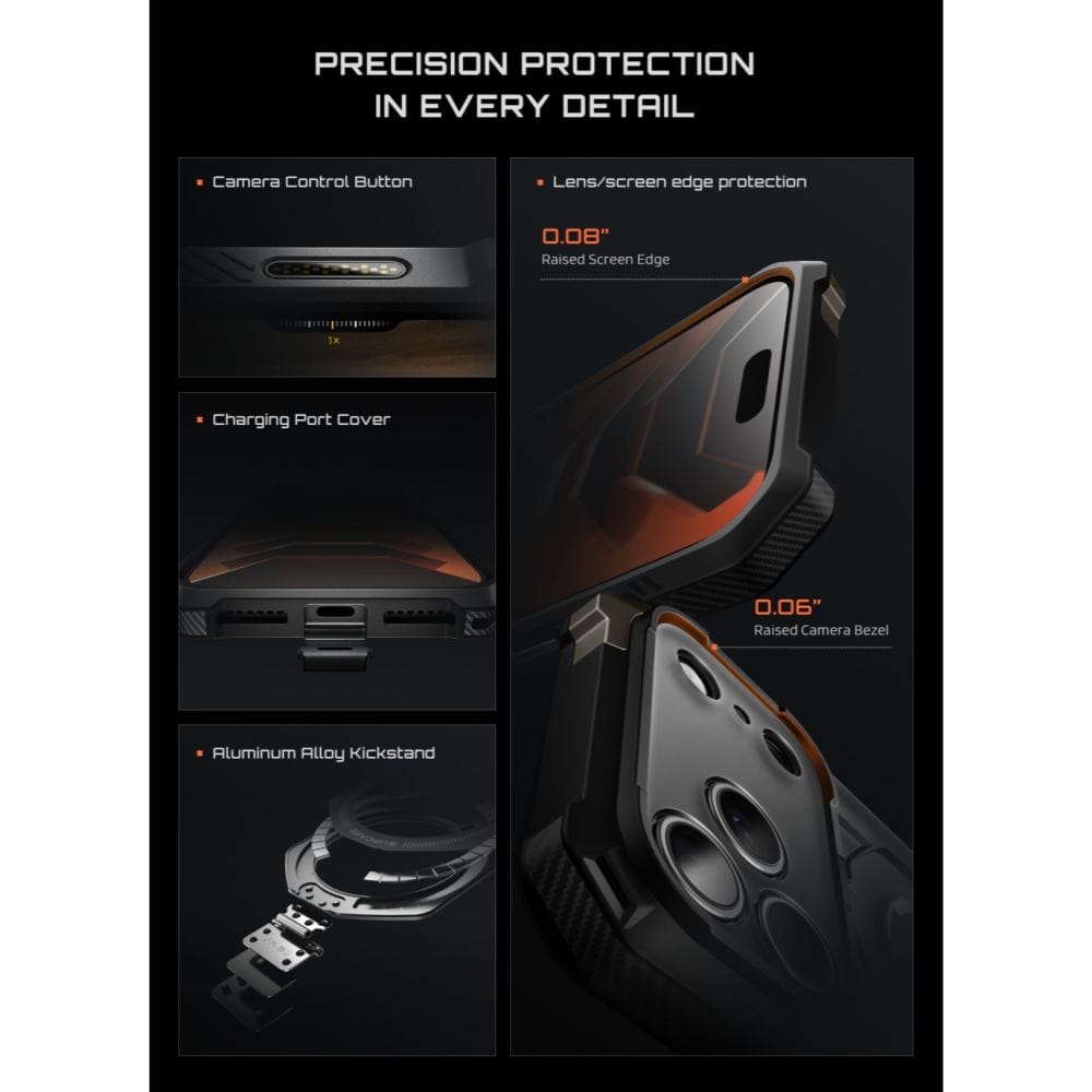 Supcase UB Grip Mag MagSafe-etui til iPhone 18 Pro / 17 Pro – Sort