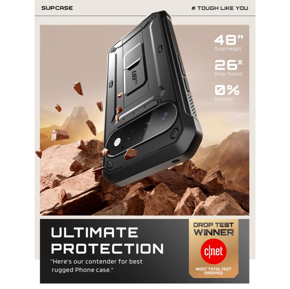 Supcase Unicorn Beetle Pro-etui til Google Pixel 11 Pro – Sort