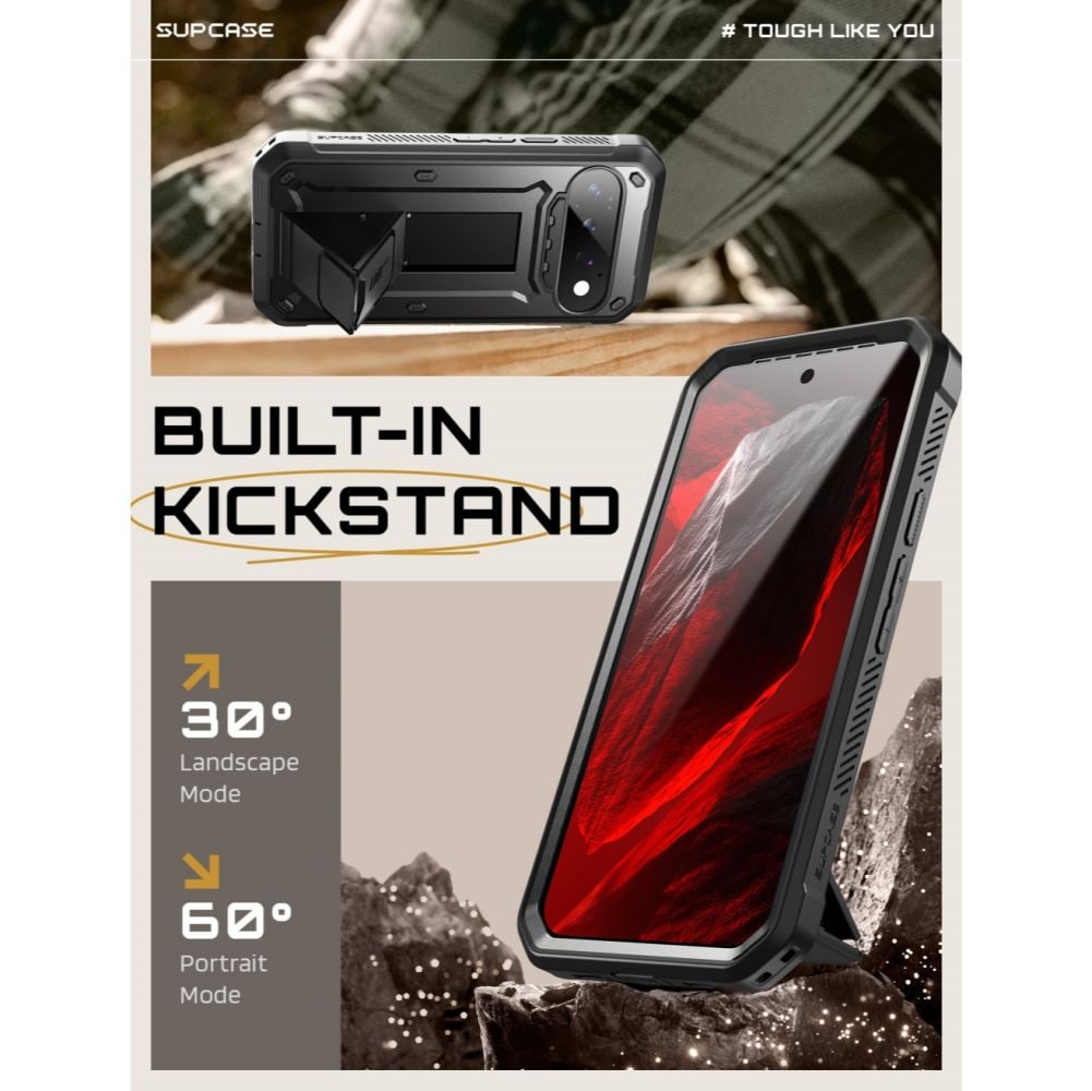 Supcase Unicorn Beetle Pro-etui til Google Pixel 11 Pro – Sort