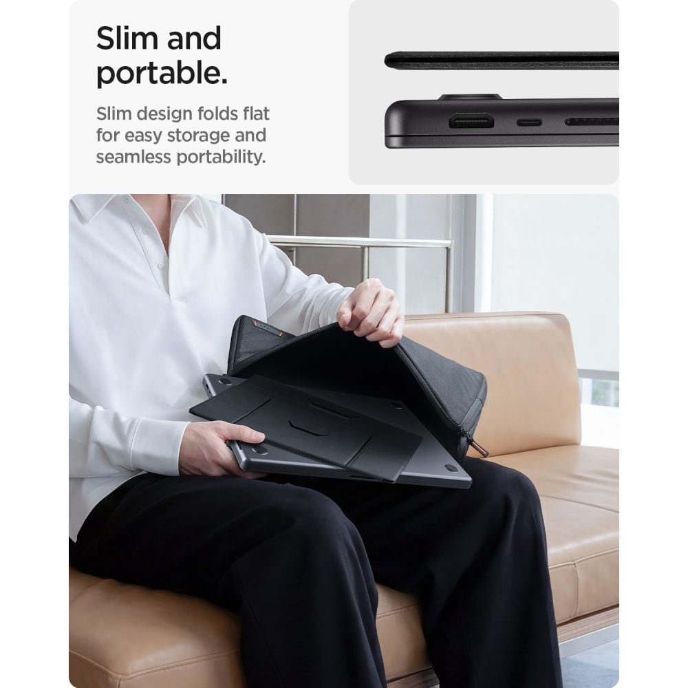 Spigen SlimFold LD201-S8 bärbar datorstativ – grå