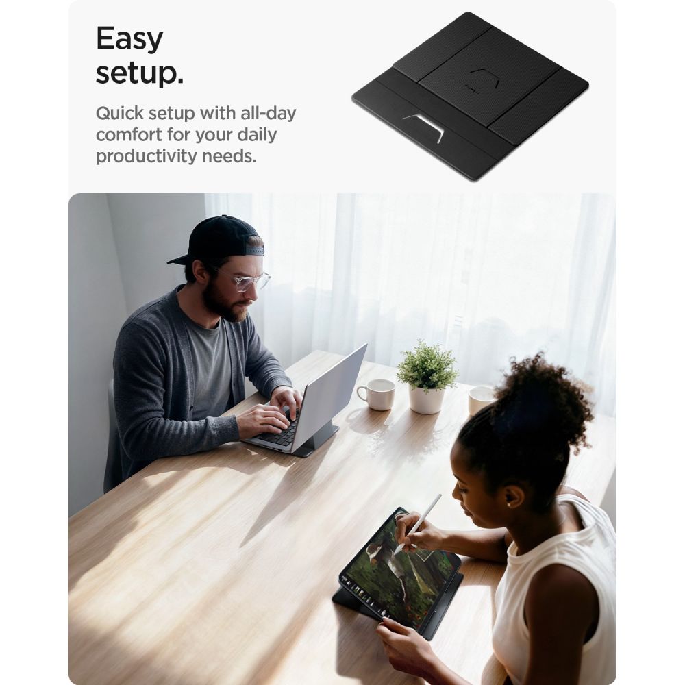 Spigen SlimFold LD201-S8 bärbar datorstativ – grå