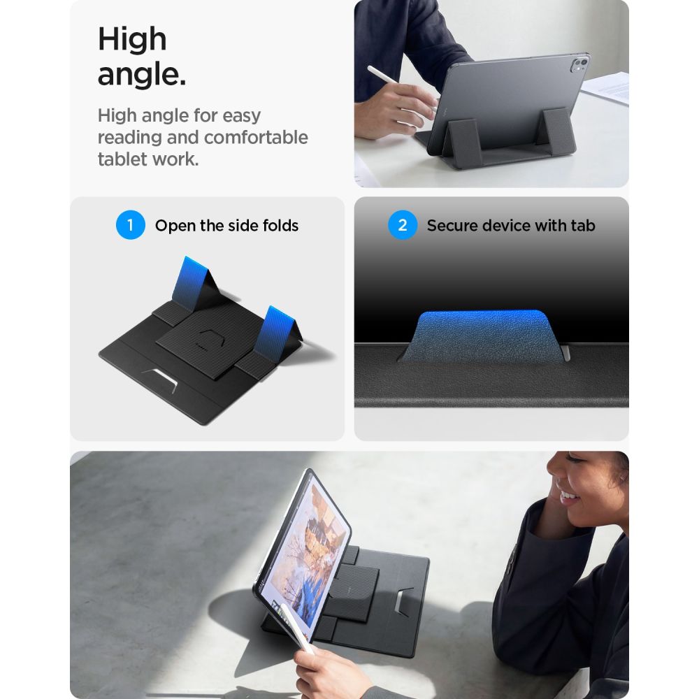 Spigen SlimFold LD201-S8 bärbar datorstativ – grå