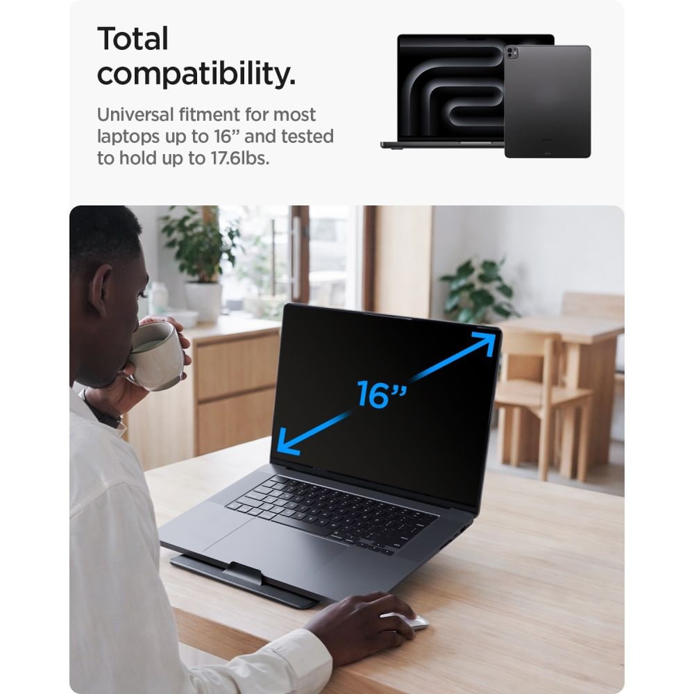 Spigen SlimFold LD201-S8 bärbar datorstativ – grå