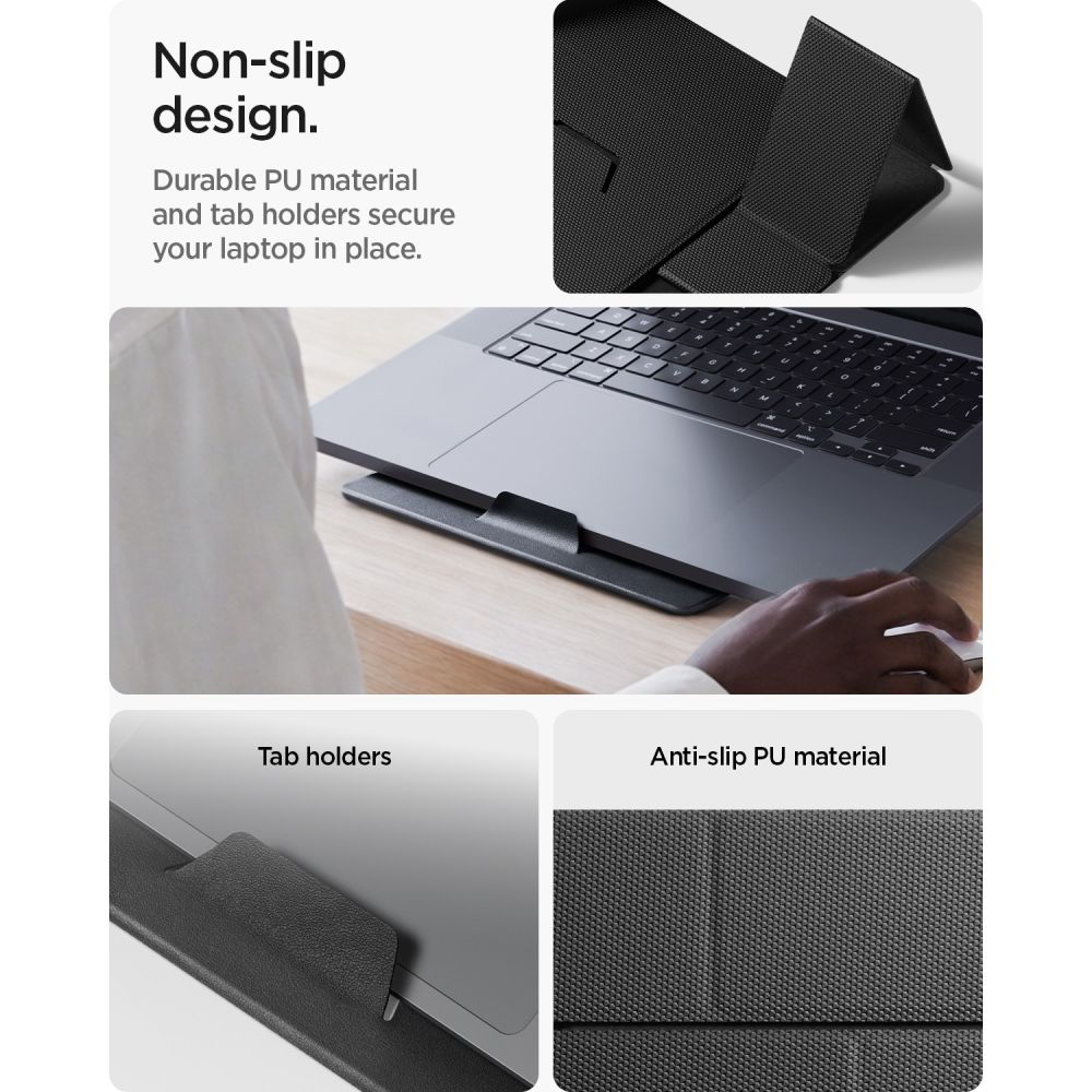 Spigen SlimFold LD201-S8 bärbar datorstativ – grå