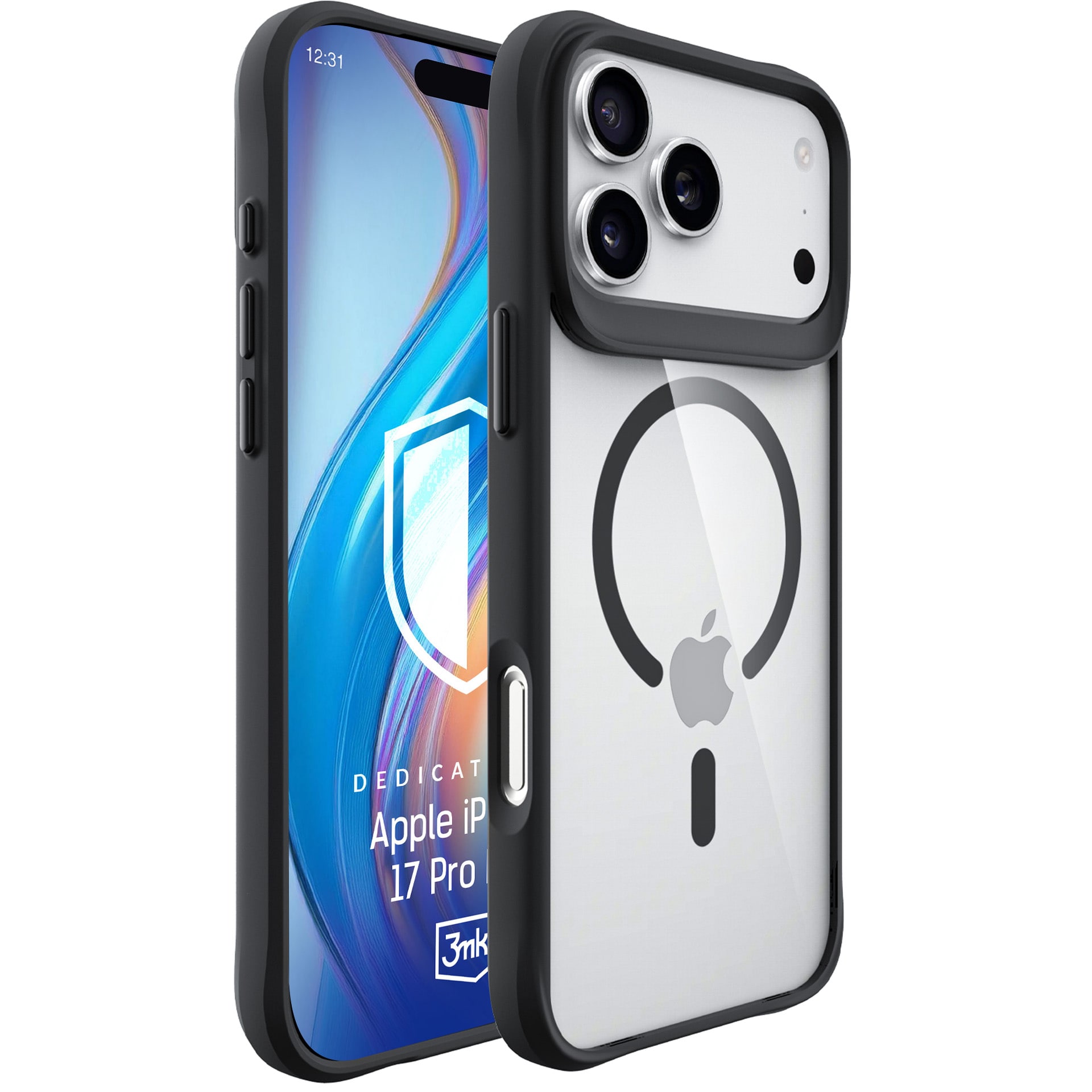 3mk Satin Armor MagCase för iPhone 17 Pro Max – Transparent svart